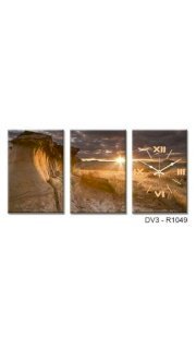 Design O Vista Three Panel Painting Clock 51