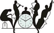 Janya Design Large Black Wrought Iron Clock. Jazz Band