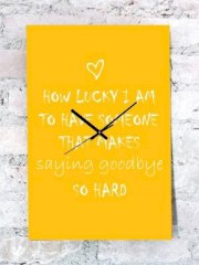 Kwardrobe I Am Lucky Analog Wall Clock (Yellow)