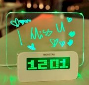 5 LED Message Board With Highlighter Digital Alarm Clock With 4 Port USB Hub (green)