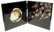 Kotobuki Japanese Lacquer Clock with Cherry Blossom Design