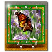 3dRose LLC Monarch Butterfly Desk Clock, 6 by 6-Inch