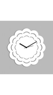 Creative Width Decor Budding Flower White Wall Clock