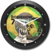 Shop Mantra Robinho Brazil Football Round Analog Wall Clock (Black)