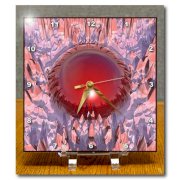 3dRose dc_20512_1 The Red Planet Featuring an Abstract and Fractal Based Rendering of The Planet Mars Desk Clock, 6 by 6-Inch