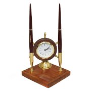 Nautical Themed Clock and Pen Desk Set Office Acessor