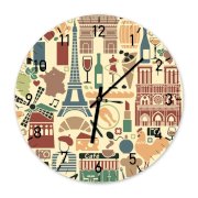 Đồng hồ treo tường Clockadoodledoo Paris Flat Graphics