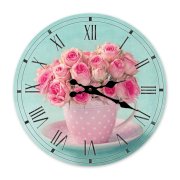 Đồng hồ treo tường Clockadoodledoo Pink Roses in a Vase