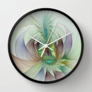 Đồng hồ treo tường Society6 Colorful Shapes, Fractals Art