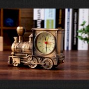 UDTEE 1Pcs Premium Quality/Creative/Retro Cute Locomotive Cartoon Alarm/Desk Clock