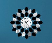 Big Black Silver Acrylic Wall Clock Modern Design Luxury Mirror Quartz Watch 3d Crystal Clocks