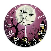 Đồng hồ treo tường Clockadoodledoo Pumpkins, Bats and The Moon