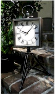 British East India Trading Company Tripod Pedestal Clock Antique Finish