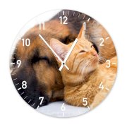 Đồng hồ treo tường Clockadoodledoo Cat and Dog sleeping together