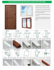 Profile cửa sổ và cửa đi mở hệ 60 kiểu bo tròn giá gỗ truyền thống Z Profile BR64-R