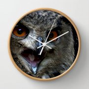 Đồng hồ treo tường Society6 The call of the eagle owl