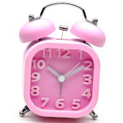 Sinceda Sweep Quiet Bedside Westclox Big Ben Twin Bell Battery Quartz Alarm Clock (Pink)