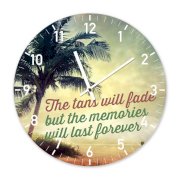 Đồng hồ treo tường Clockadoodledoo Beach Palm Tree quote