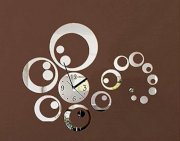 Reloj De Paredacrylic Watch Wall 23pcs Real Diy Home Decor Fashion Mirror Surface of Stickers Clock (silver)