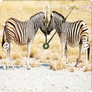 Rikki KnightTM Zebra's in Love Design 6" Art Desk Clock