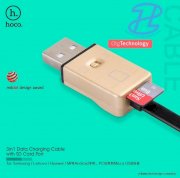 Cáp sạc Hoco 3 in 1 (Microusb + Lightning + MicroSD (OTG)