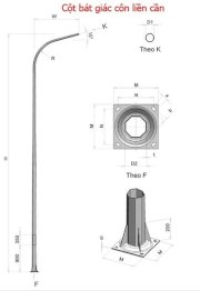 Cột bát giác côn liền cần Hapulico