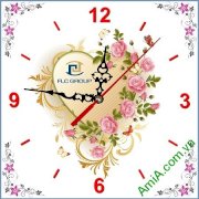 Đồng hồ treo tường in Logo công ty làm quà tặng - QTDN21