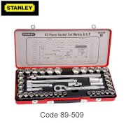 Bộ khẩu 1/2" 43 chi tiết ( 12 cạnh hệ in & mét ) Stanley 89-509