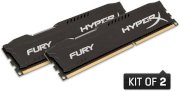 Kingston HyperX Fury Black (HX316C10FBK2/8) - DDR3 - 8GB (2x4GB) - Bus 1600Mhz - PC3 12800 kit CL10 Dimm