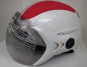 Mũ bảo hiểm nửa đầu GRS A102K kính màu trắng đỏ
