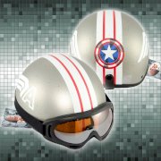 Mũ bảo hiểm HERO (HR1) - Captain America (bạc) Kính X400