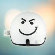 Mũ bảo hiểm HERO - HR1 - Mặt cười (Trắng) (Không kính)