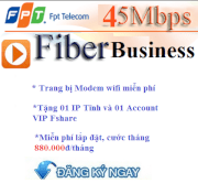 Lắp đặt internet wifi, truyền hình FPT tại HCM- Gói Fiber buiness 45Mbps