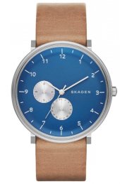 Đồng hồ Skagen Hald Leather Multifunction -Tan/Blue SKW6167