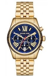 Đồng hồ Michael Kors Lexington Chronograph Blue Dial Gold-tone Ladies Watch MK6206