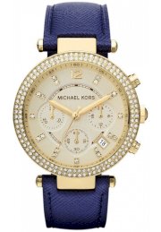 Đồng hồ Michael Kors Mid-Size Navy Leather Parker Glitz Watch 39MM MK2280