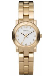 Đồng hồ Mini Amy White Dial Gold-Tone Stainless Steel Ladies Watch 26mm MBM3057