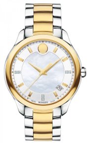 MOVADO Bellina Two-tone Bracelet Watch With white mother-of-pearl dial 0606979, 36mm