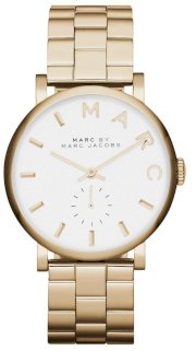 MARC JACOBS Baker White Dial Gold-tone Ladies Watch 36.5 MM MBM3243