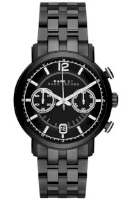 MARC JACOBS Men's Chronograph Fergus Black Ion-Plated Stainless Steel Bracelet Watch 42mm  MBM5065