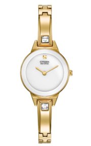CITIZEN "Silhouette" Stainless Steel Swarovski Crystal-Accented Eco-Drive Watch 23mm  Eco-Drive B023
