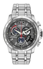 CITIZEN Chrono-Time A-T Analog Display Japanese Quartz Silver Watch 44mm Eco-Drive H610