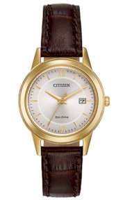 CITIZEN Eco-Drive Brown Leather Strap Watch 29mm Eco-Drive J710