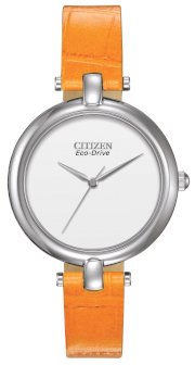 CITIZEN Women's Silhouette Straps Analog Display Japanese Quartz Orange Watch 34mm