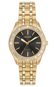 CITIZEN Carina Dress Analog Display Japanese Quartz Gold Watch 29mm Eco-Drive E031