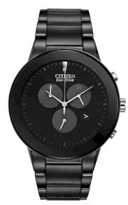 CITIZEN Eco-Drive "Axiom" Black Stainless Steel Watch 43mm  Eco-Drive H504