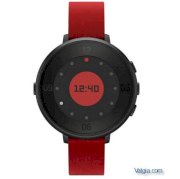 Đồng hồ thông minh Pebble Time Round 14mm Black with Flame Red Leather