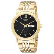 Đồng hồ nam Citizen Quartz Day Date Gold Tone Black Dial Men's Watch - BK4052-59E