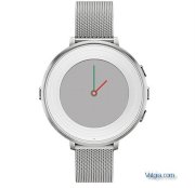 Đồng hồ thông minh Pebble Time Round 14mm Silver with Silver Mesh