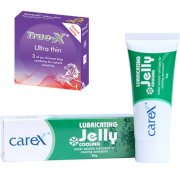 Bộ Bao cao su siêu mỏng Ultra Thin và Gel Bôi Trơn CareX Cooling